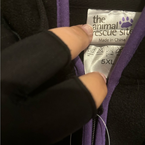 Black Paw Trimmed Polar Fleece Jacket Animal Rescue 5X - Picture 4 of 6